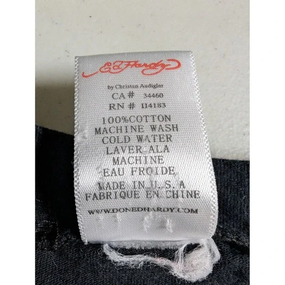 Vintage Ed Hardy Long Baby Tee Panther Rose Tattoo Tunic Christian Audigier L - Picture 4 of 15